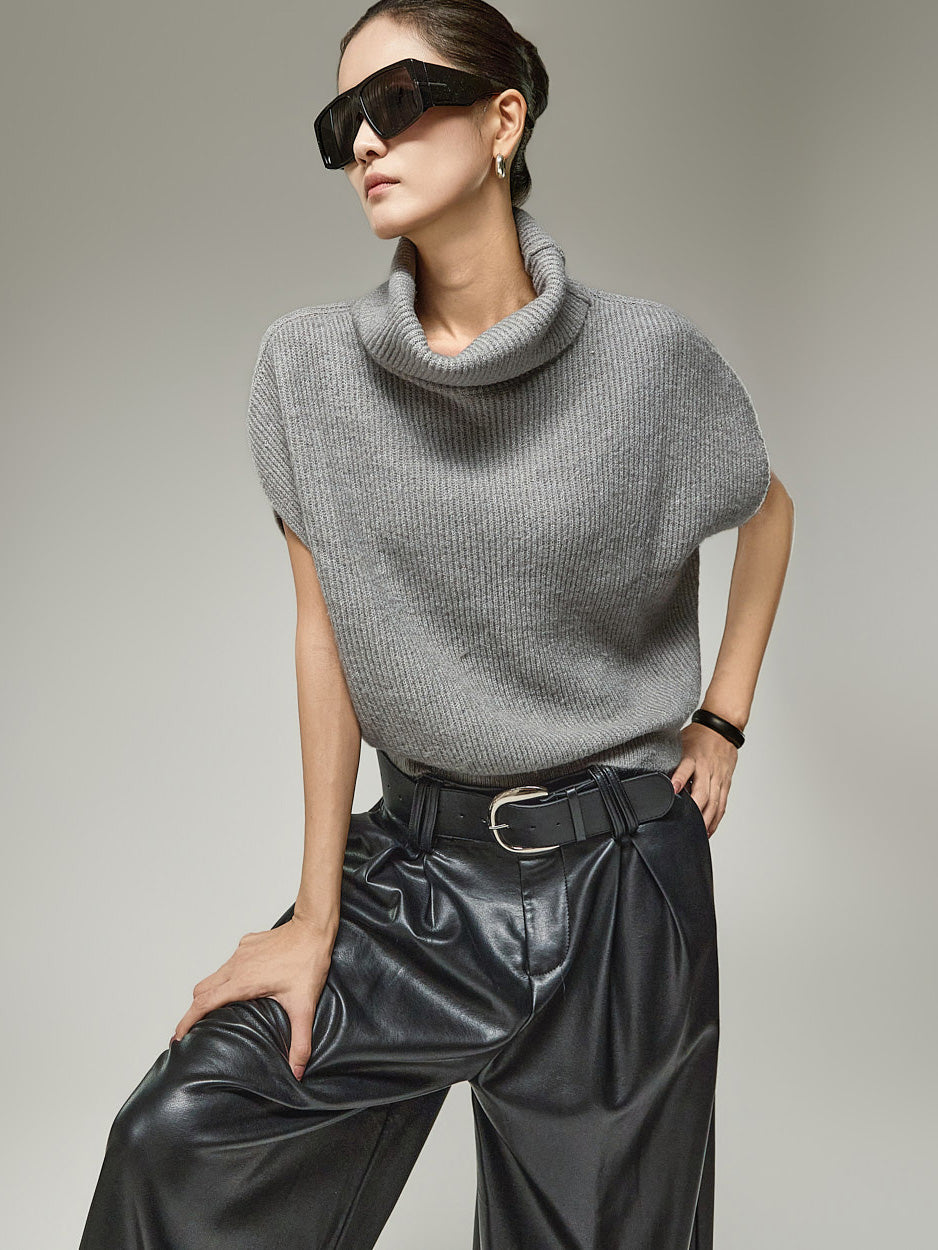 E4406 Turtleneck Knit Vest