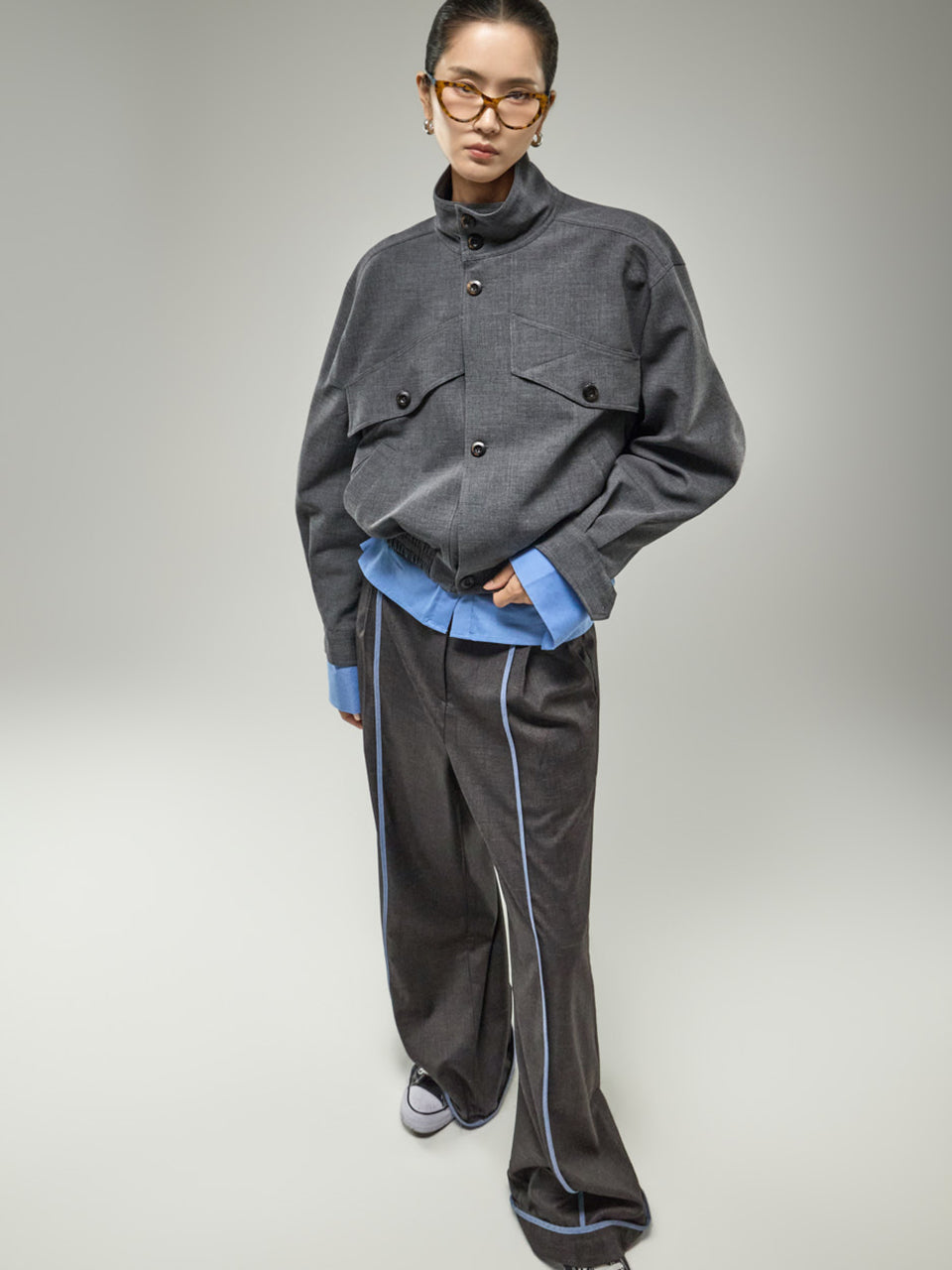 J3246 High-Neck Pocket Blouson