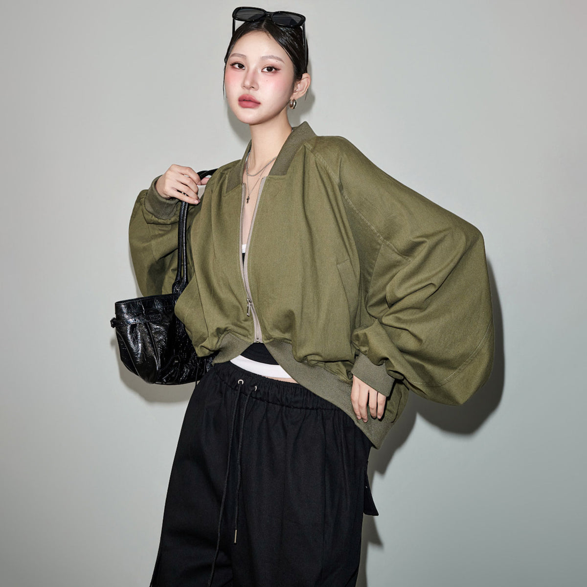 J3255 Shirred Volume Blouson Jumper