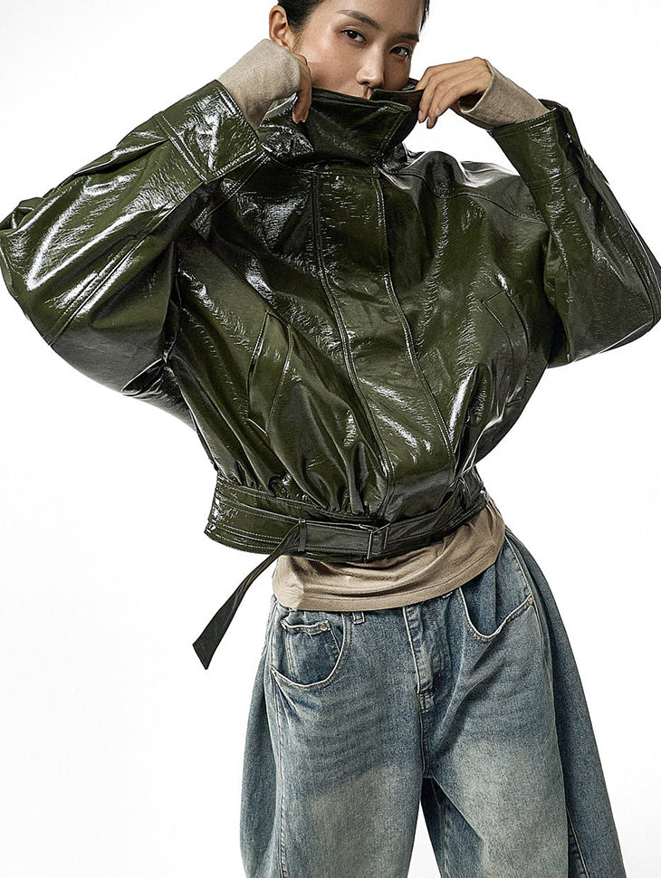 J3287 Glossy Leather Jumper