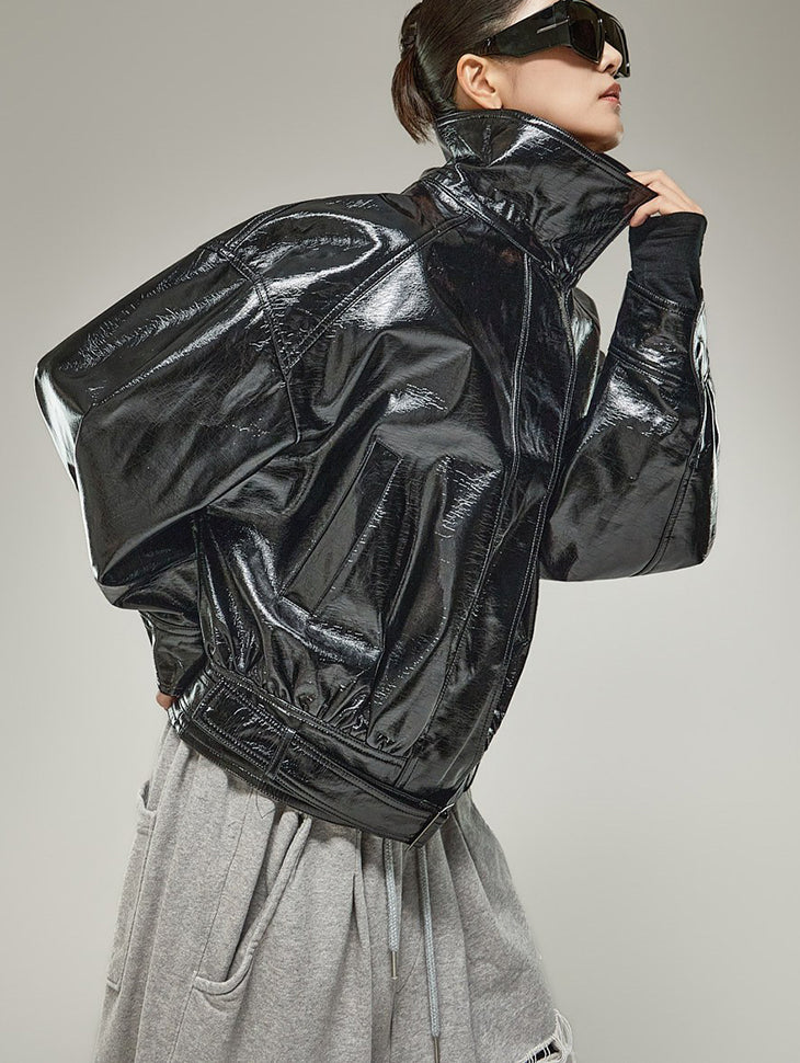 J3287 Glossy Leather Jumper