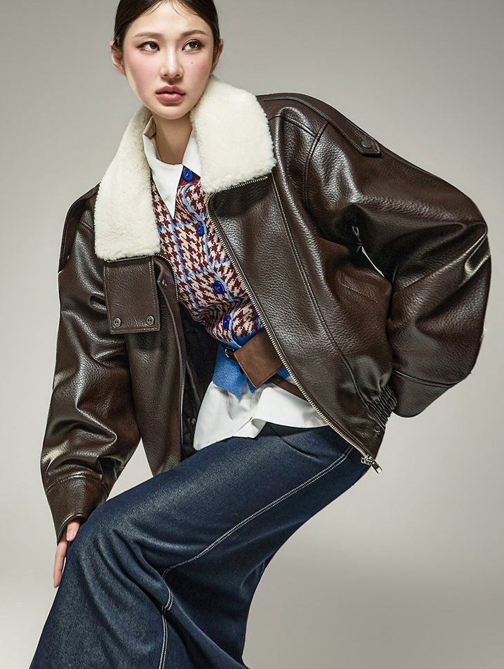 J3331 Fur Collar Jumper