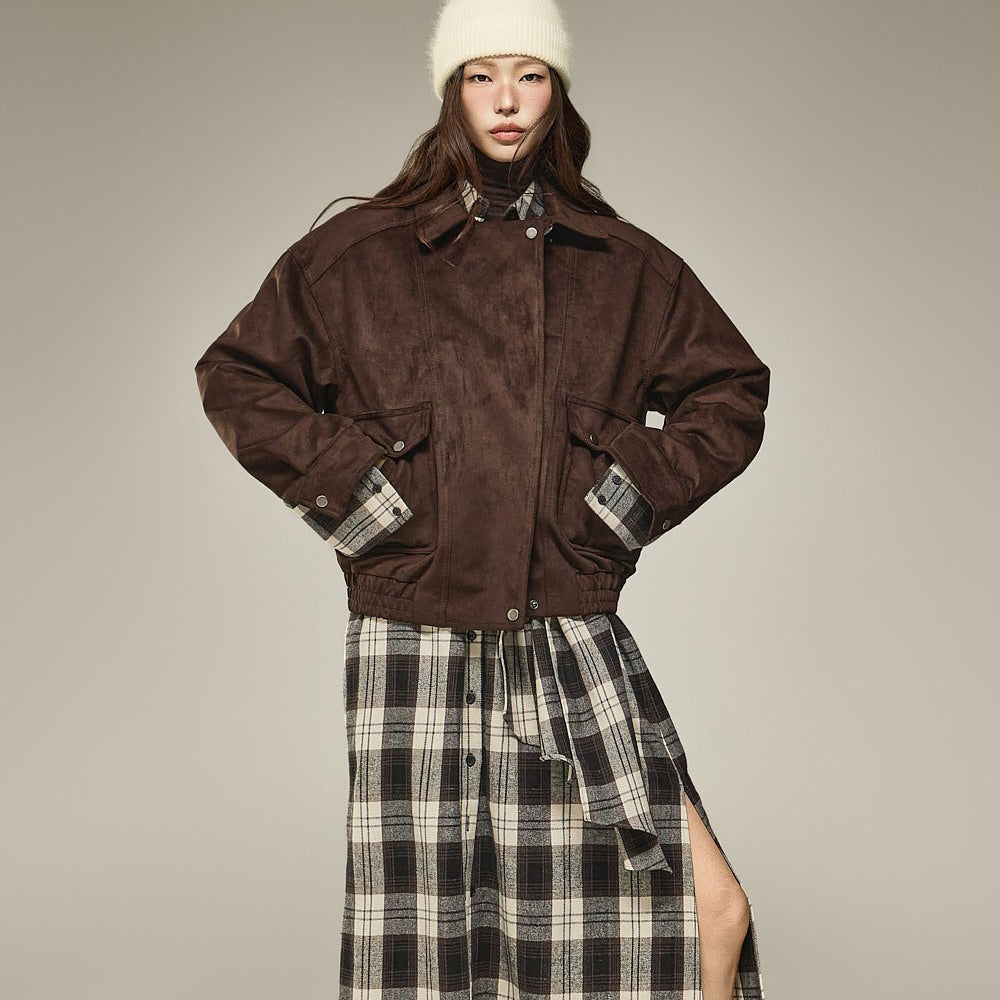 J3338 Suede Padded Jumper