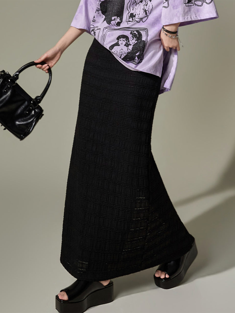 SK3243 Wave Shirred Skirt