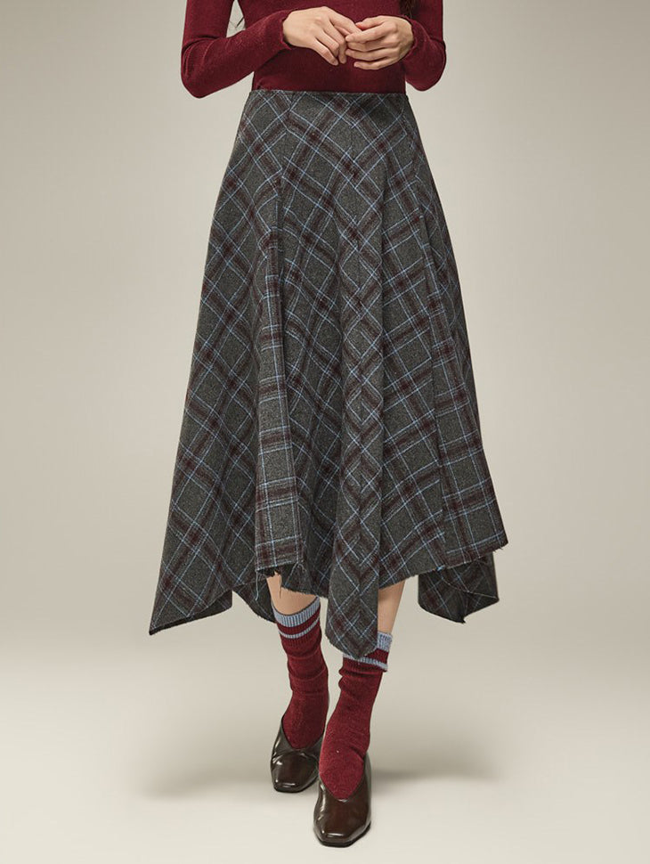 SK3279 Asymmetrical Wool Skirt