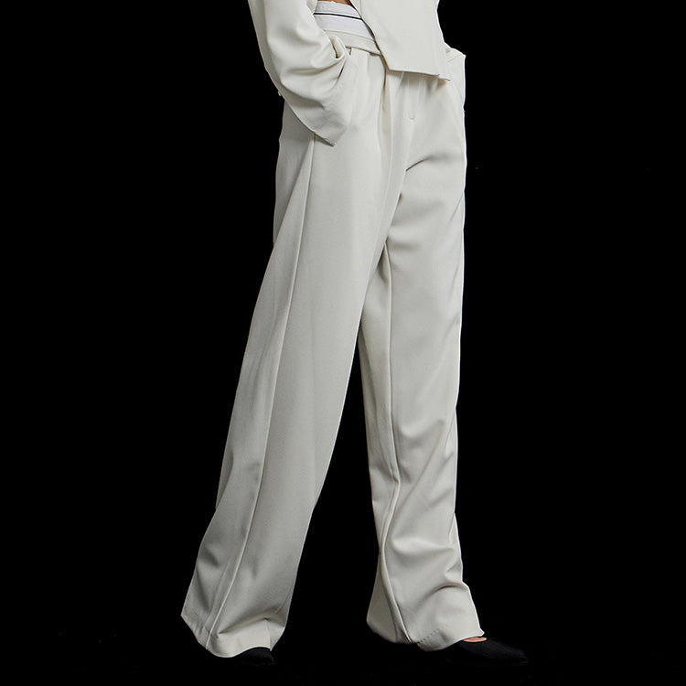 P9147 Low Rise Pintuck Long Slacks