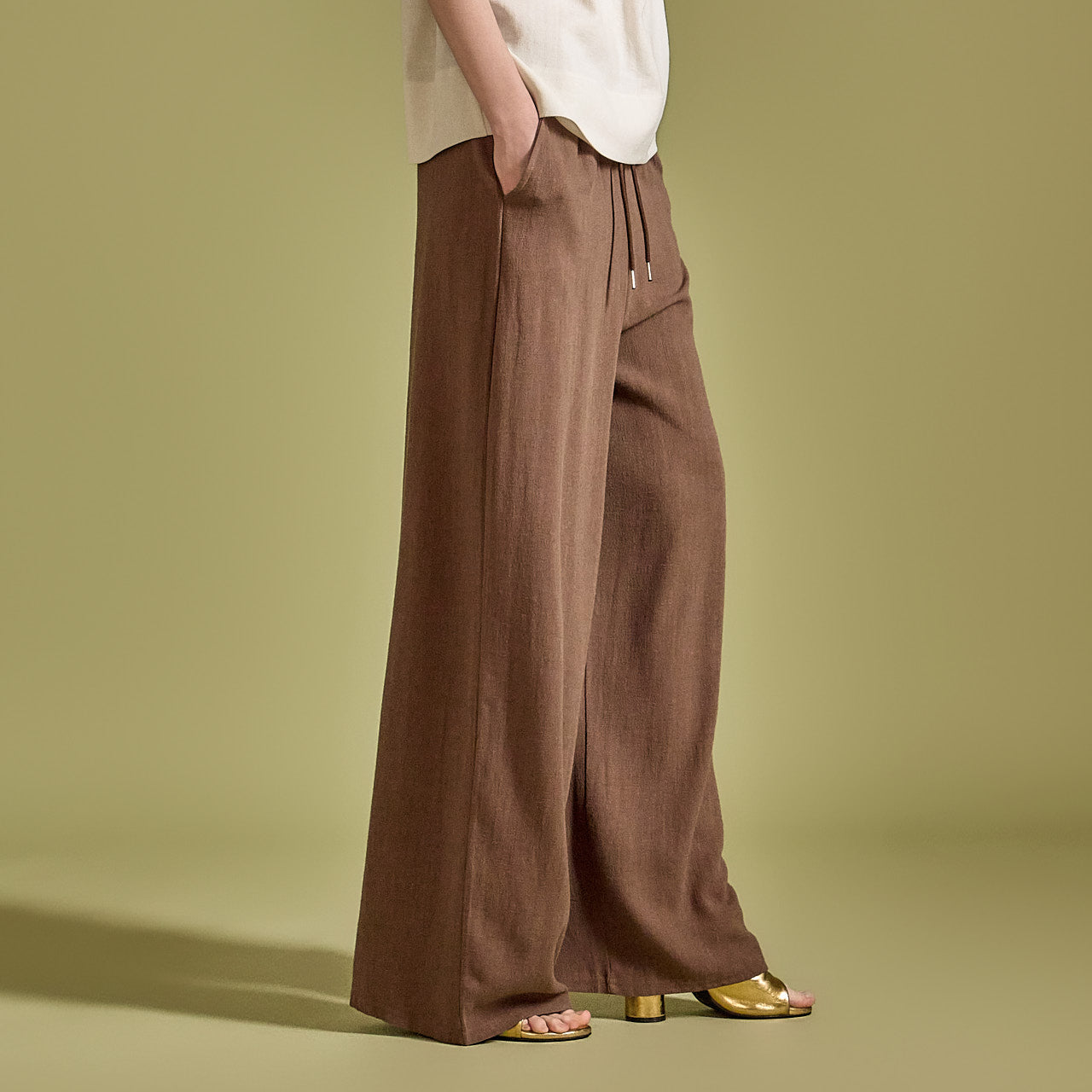 P3220 Linen Drawstring Pants