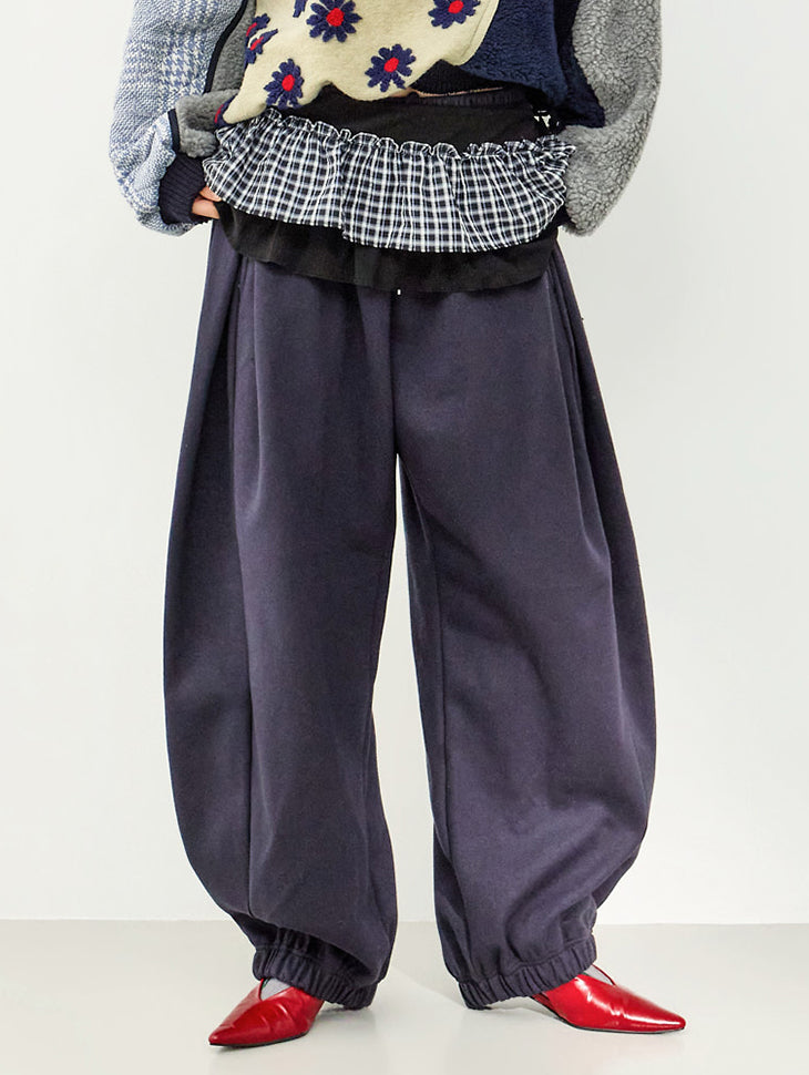 P3736 Pintuck Jogger Sweat Pants