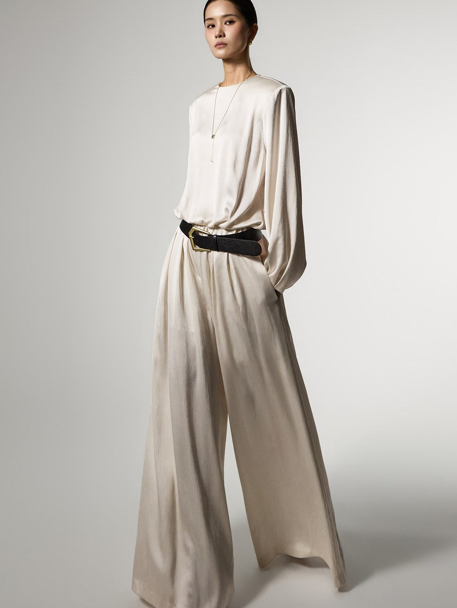 JS9027 Satin Jumpsuit with Belt