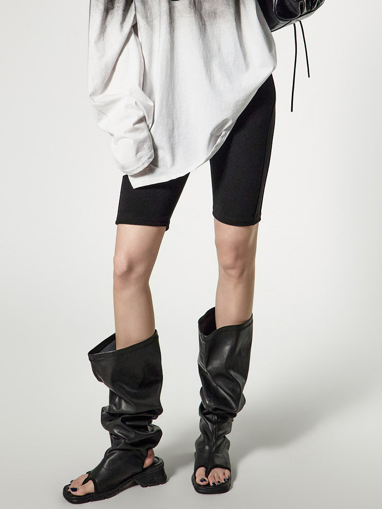 P3814 Pintuck Biker Shorts