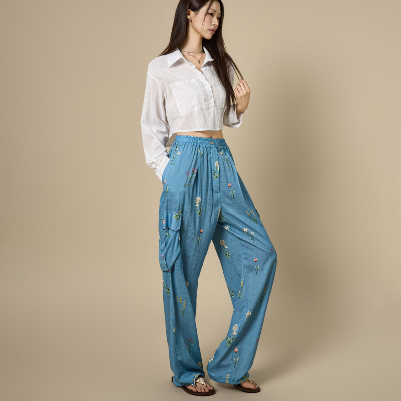 P3921 Flower Cargo Pants