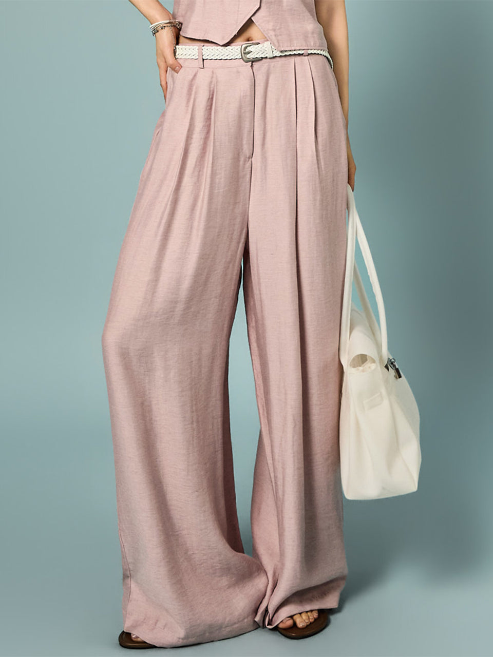 P3920 Double-Pleat Wide Pants