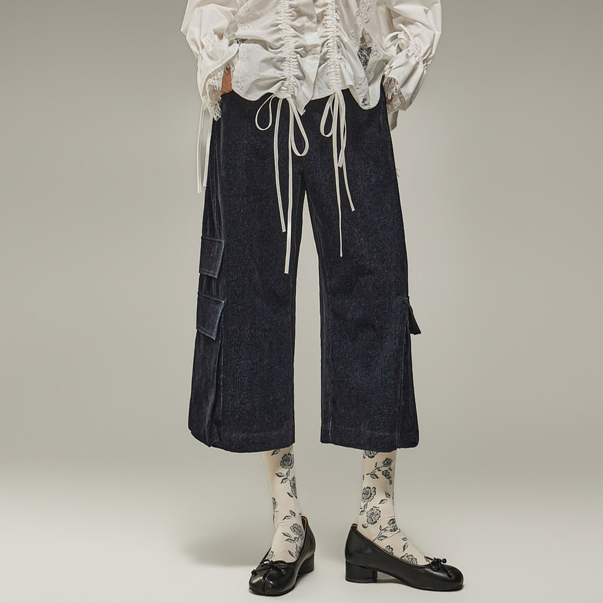 P3968 Velvet Denim Pants