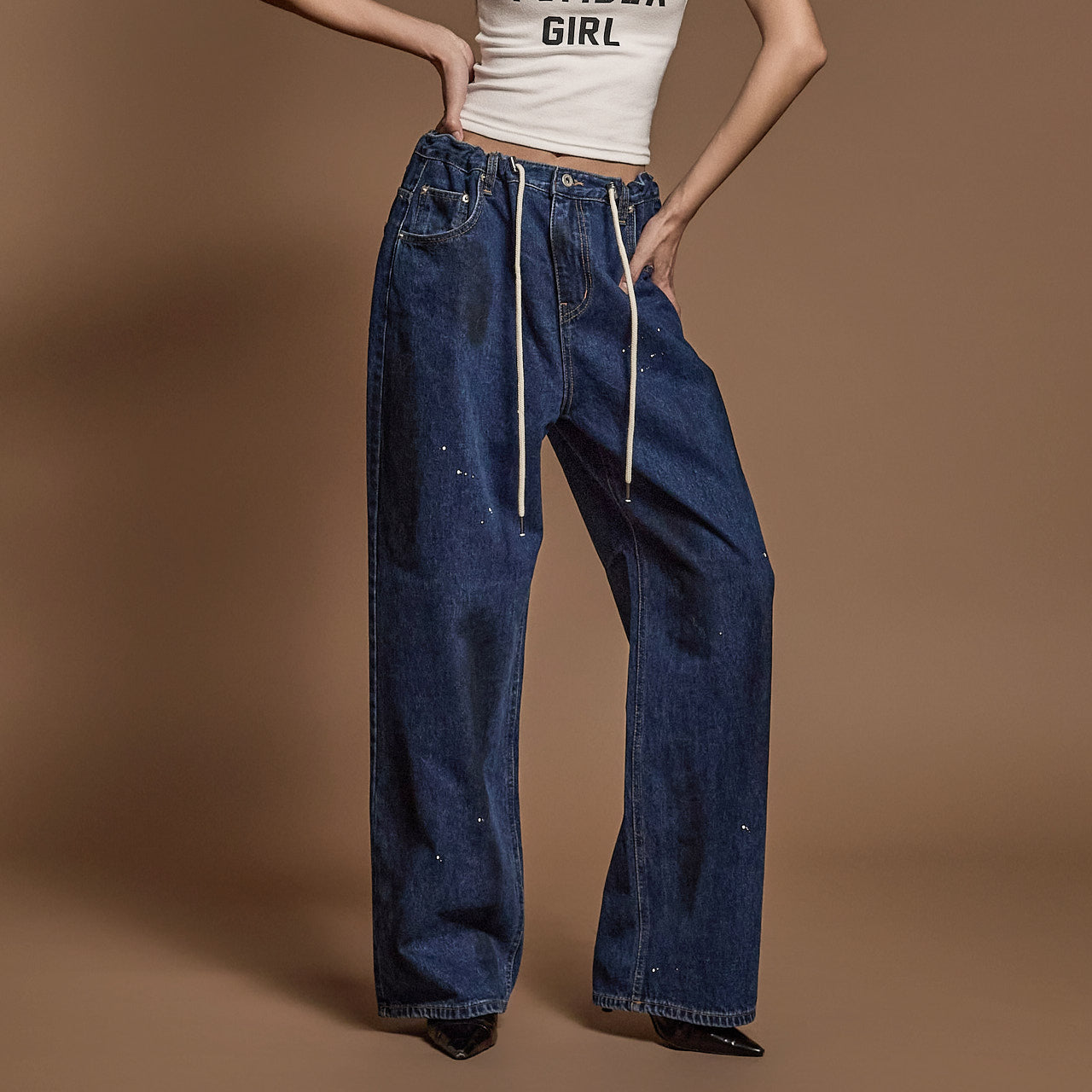 PJ550 Paint Textured String Jeans