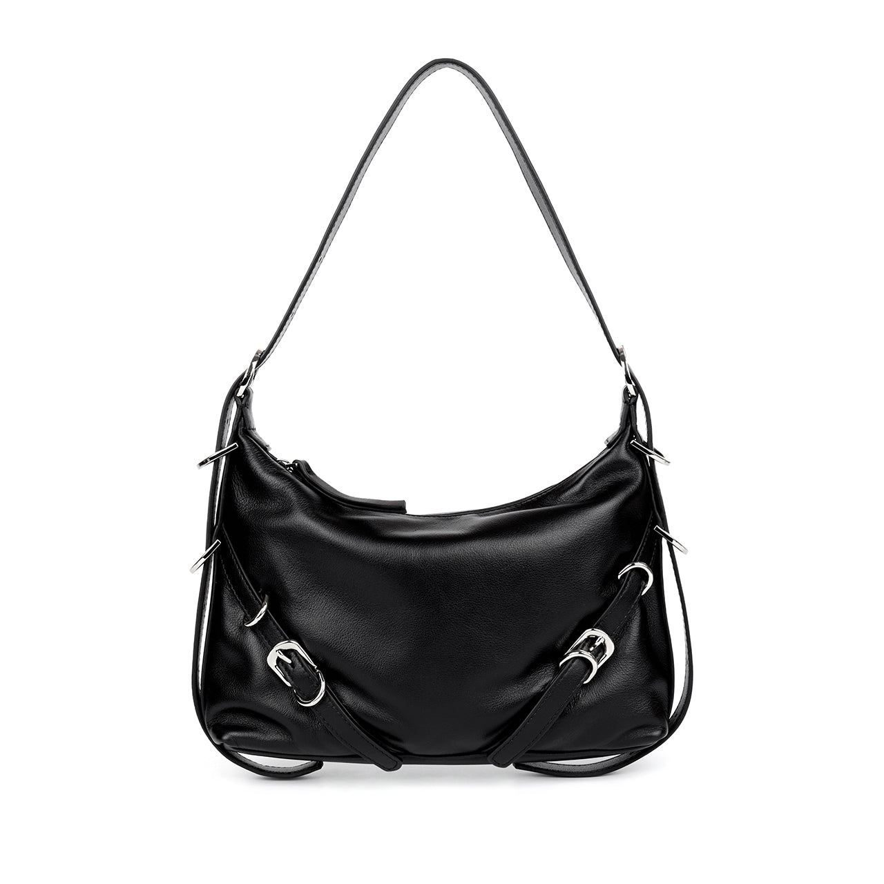 A-1614 Leather Buckle Shoulder Bag