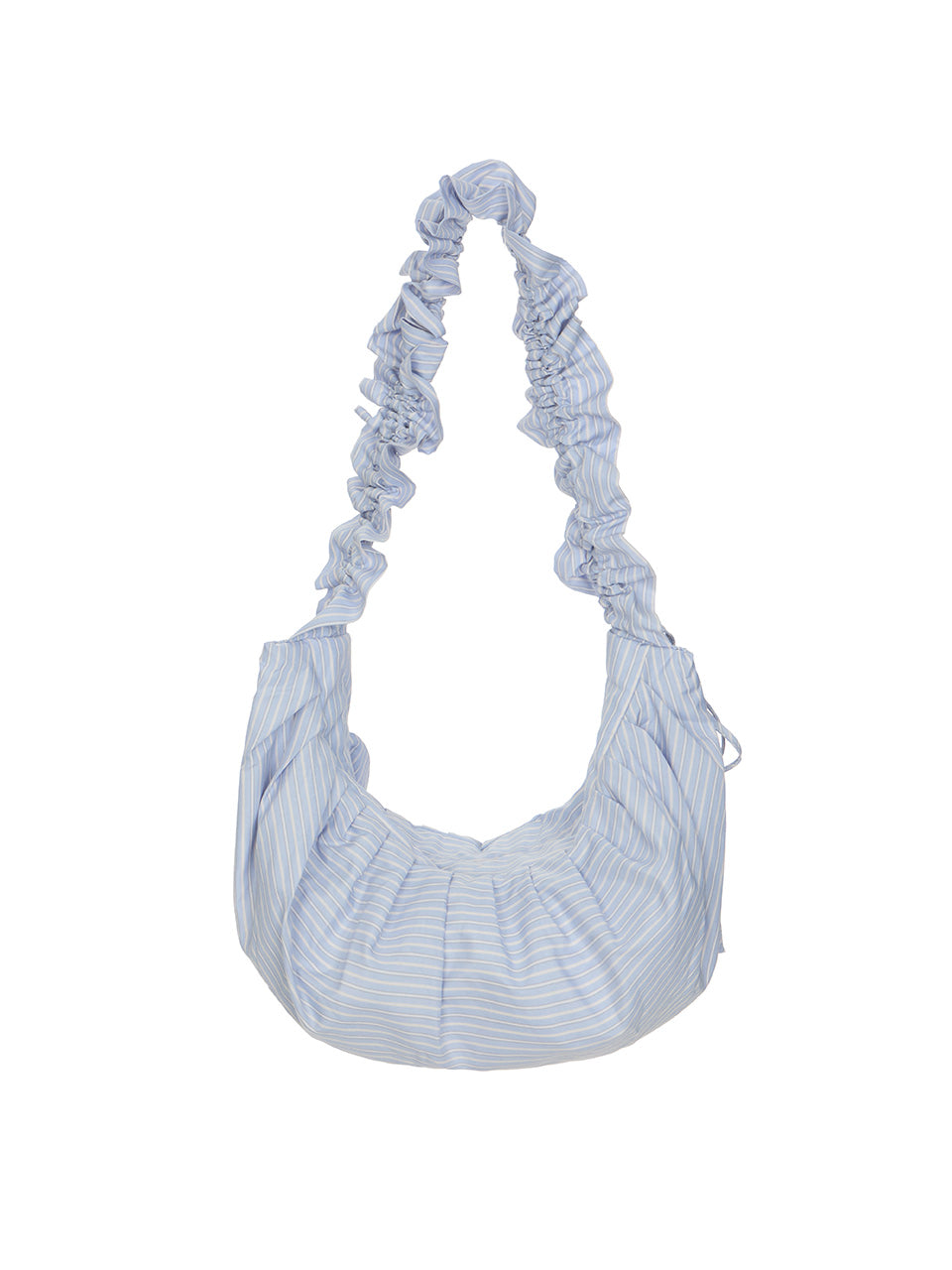 A-1833 Stripe Frill Half-Moon Bag