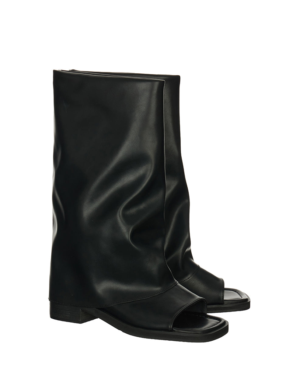 AR-3544 Open-Toe Leather Slouchy Boots