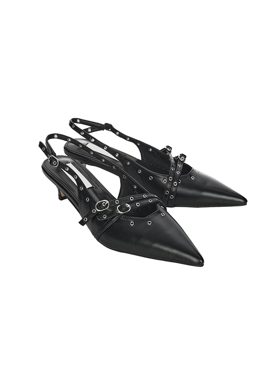 AR-3549 Studded Strap Mid-Heel Slingback