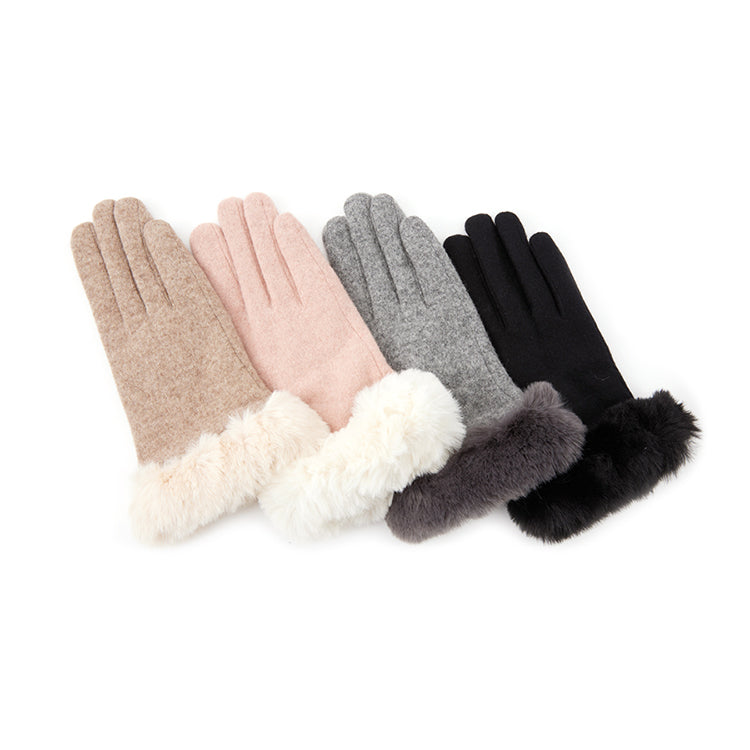 AH-184 Wool Faux Fur Glove