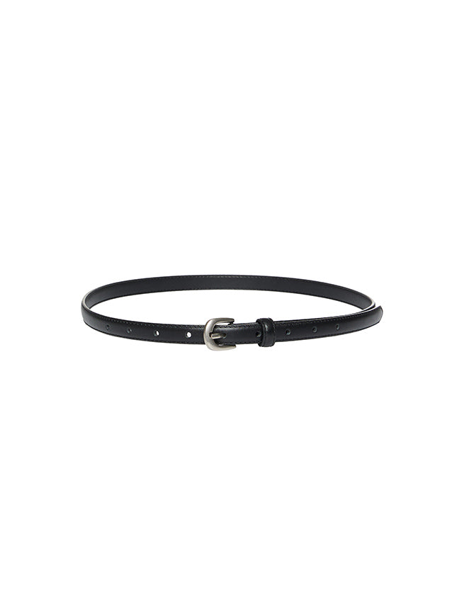 AT-634 Silver Buckle Slim Belt