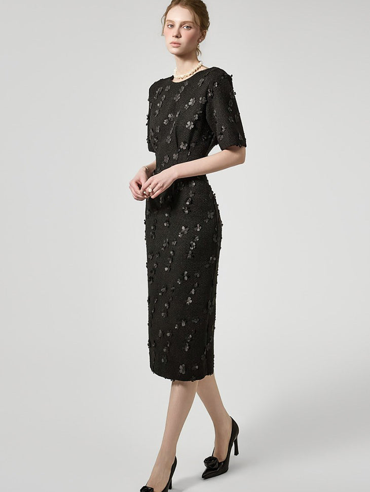 D5481 Flower Slim Dress