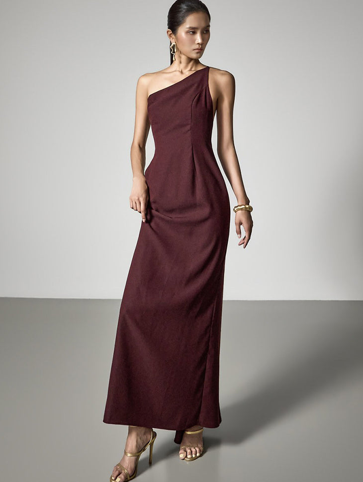 D9618 One-Shoulder Slim Dress