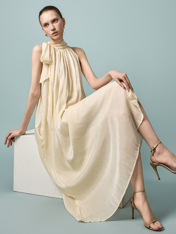 D5608 Halter Scarf Dress