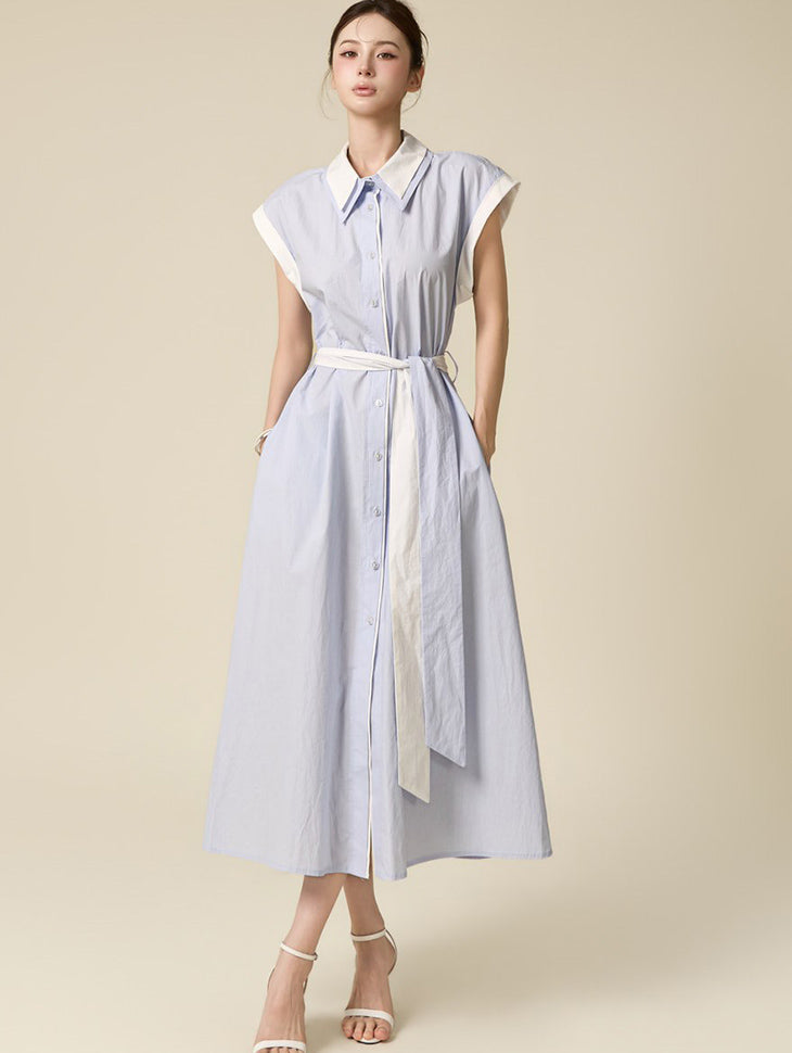 D5680 Belted Shirts Dress