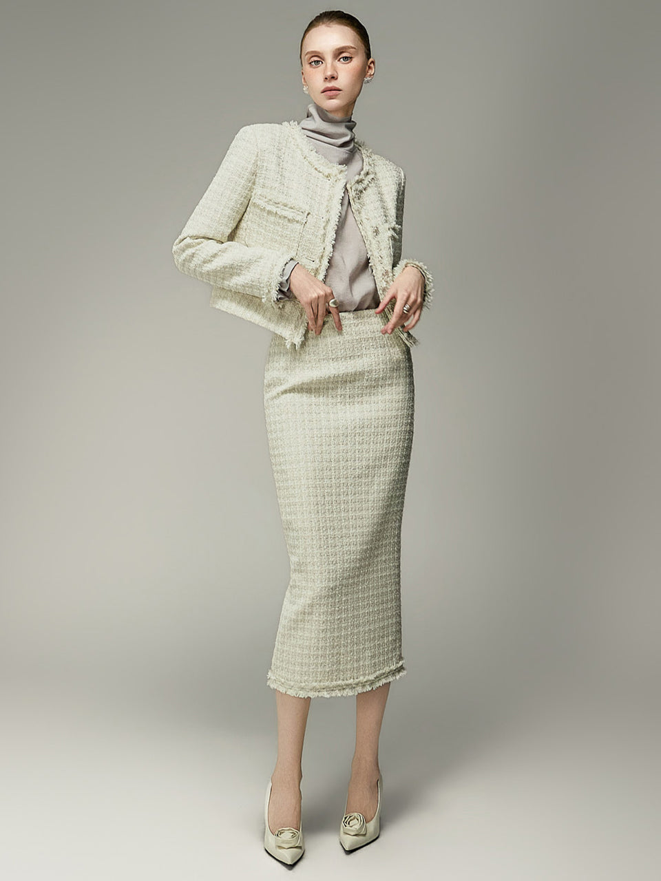 D5713 Tweed Two-Piece Set
