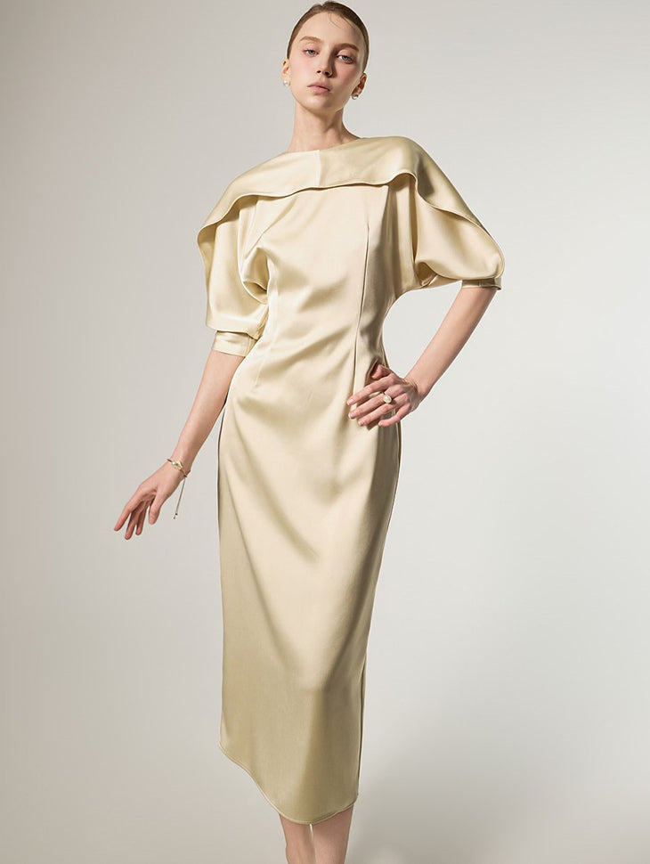 D9594 Cape Slim Dress