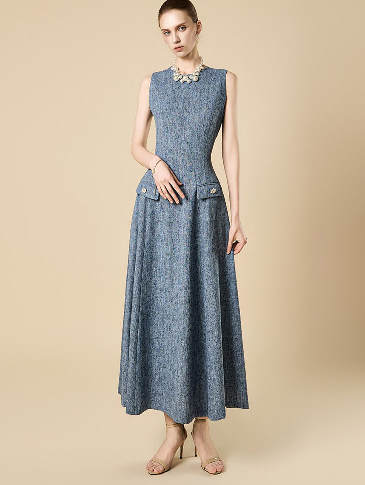 D9595 Sleeveless Flare Dress