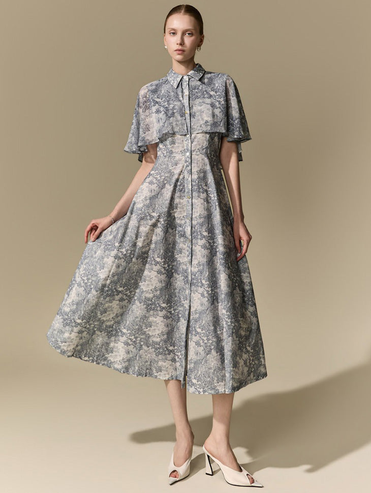 D5647 Cape Flower Dress