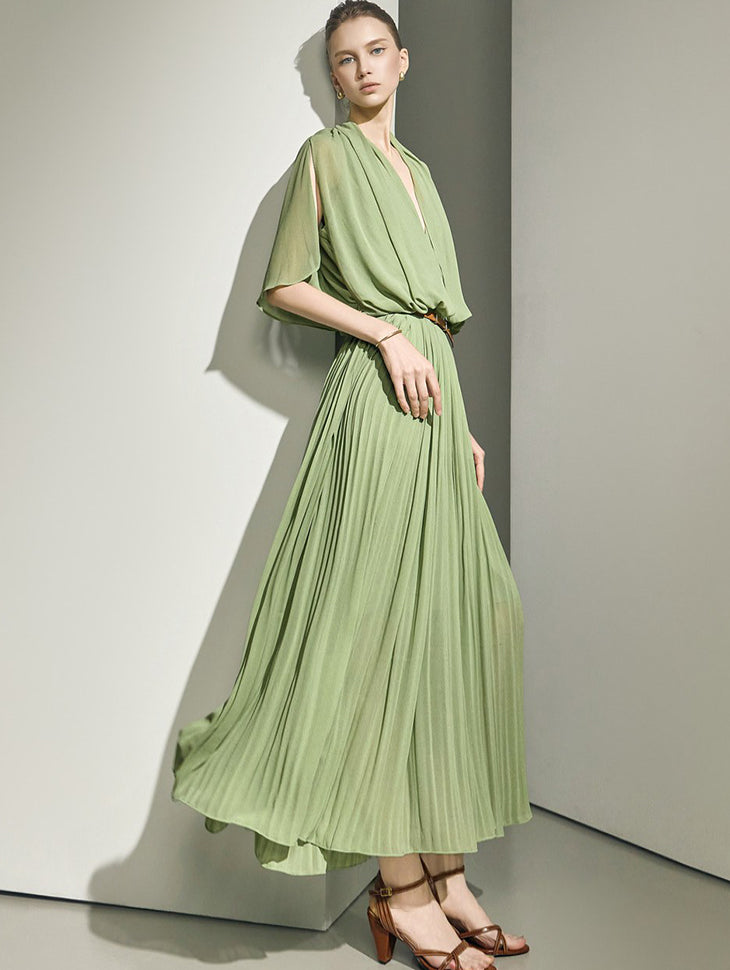 D9645 Plunge V-Neck Dress