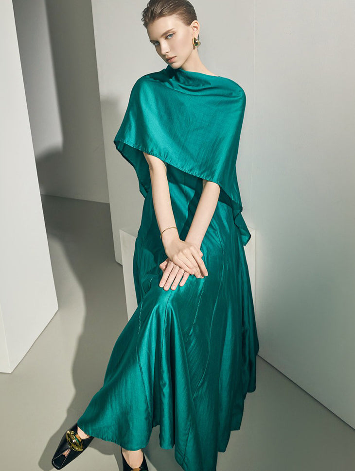 D5690 Cape Flare Dress