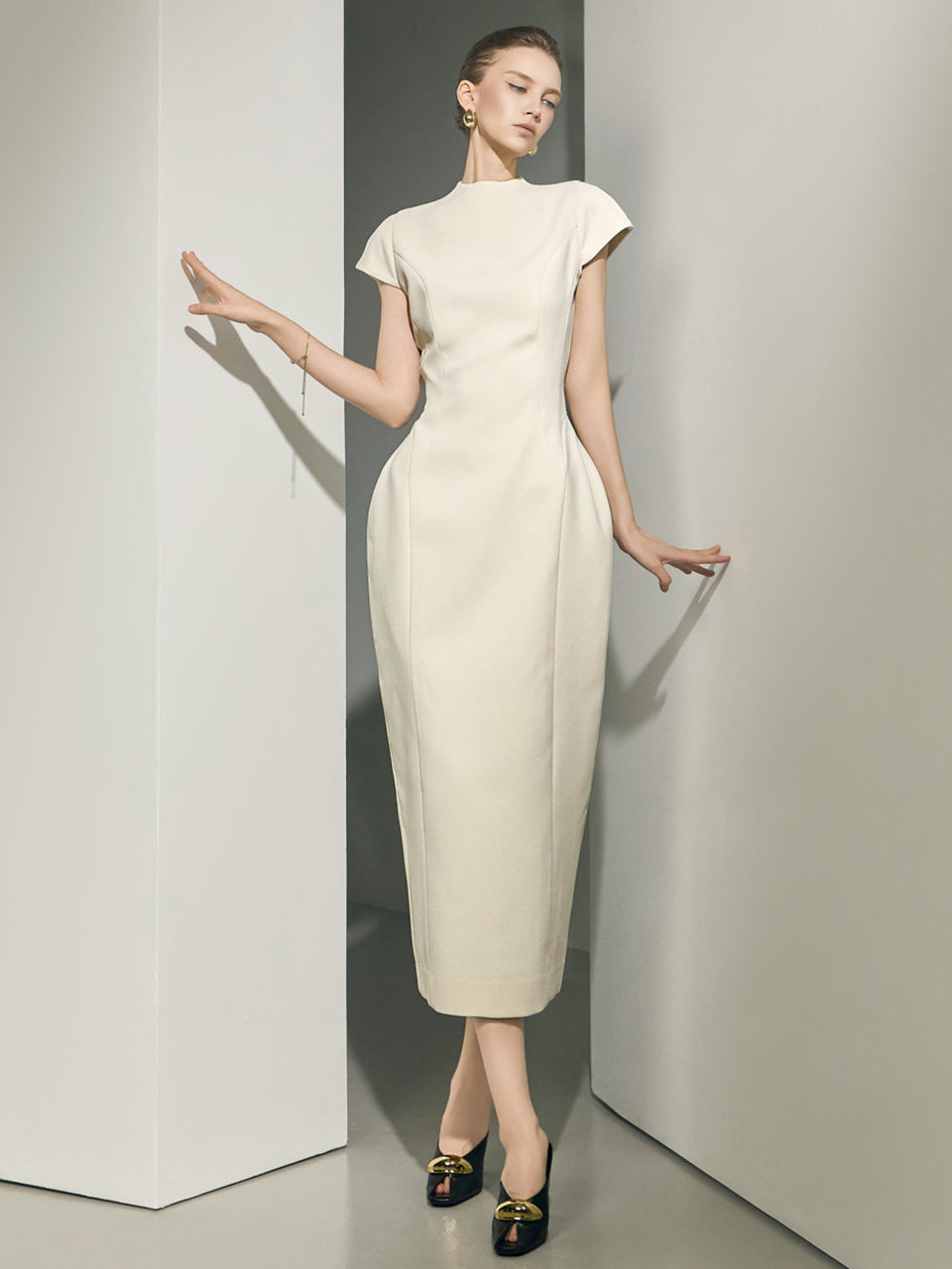 D9640 Cap Sleeve Dress