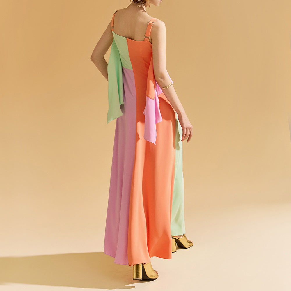 D9449 Color Scheme Sleeveless Long Dress