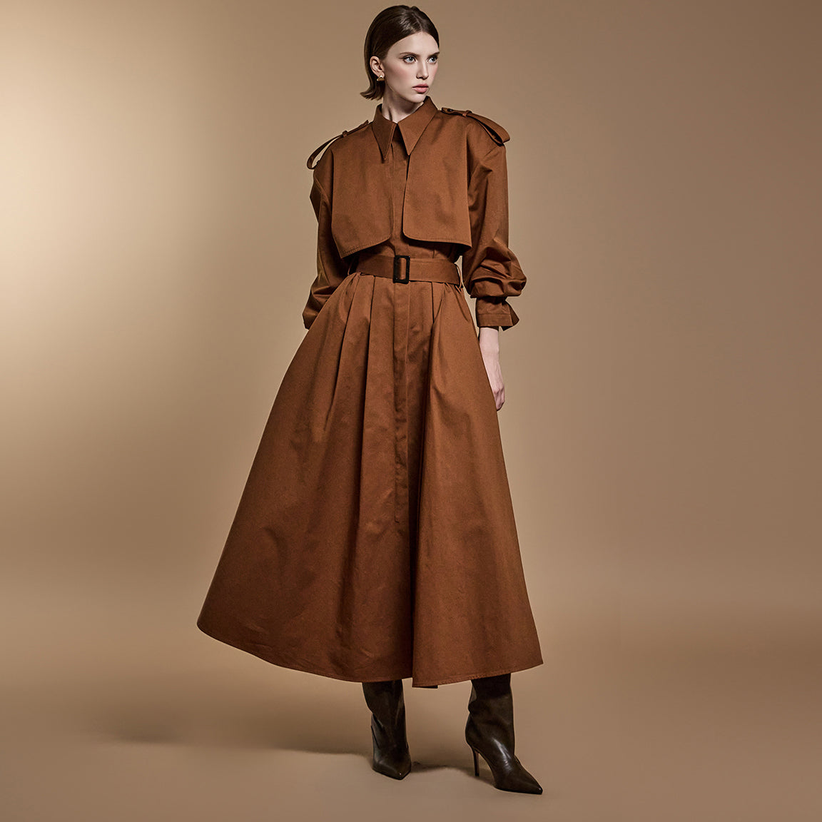 D9505 Trench Dress With Belt