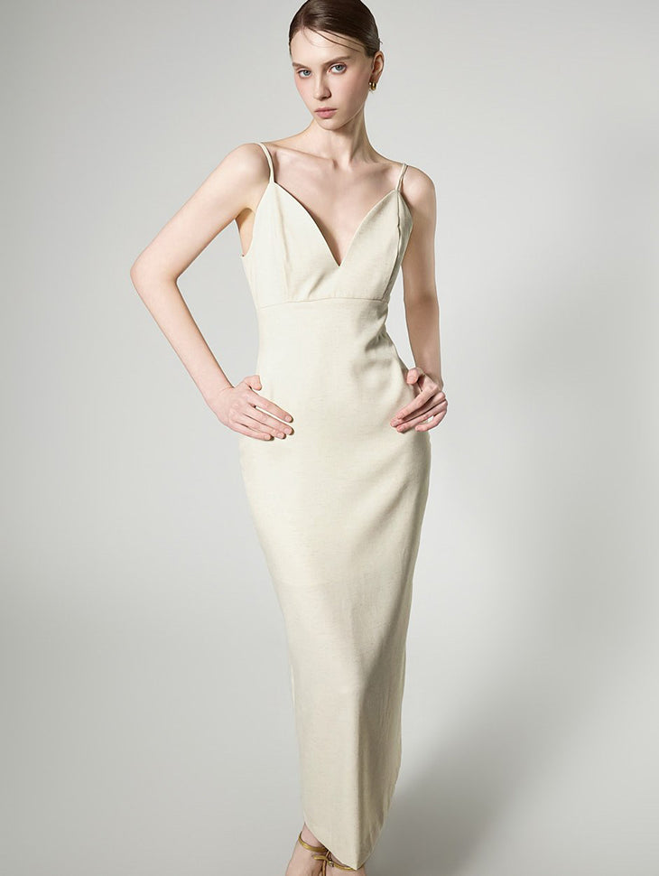 D9607 V-neck Slip Dress