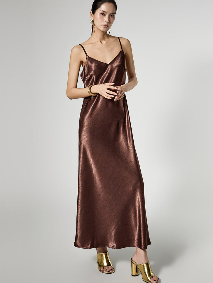D5536 Glossy Slip Dress