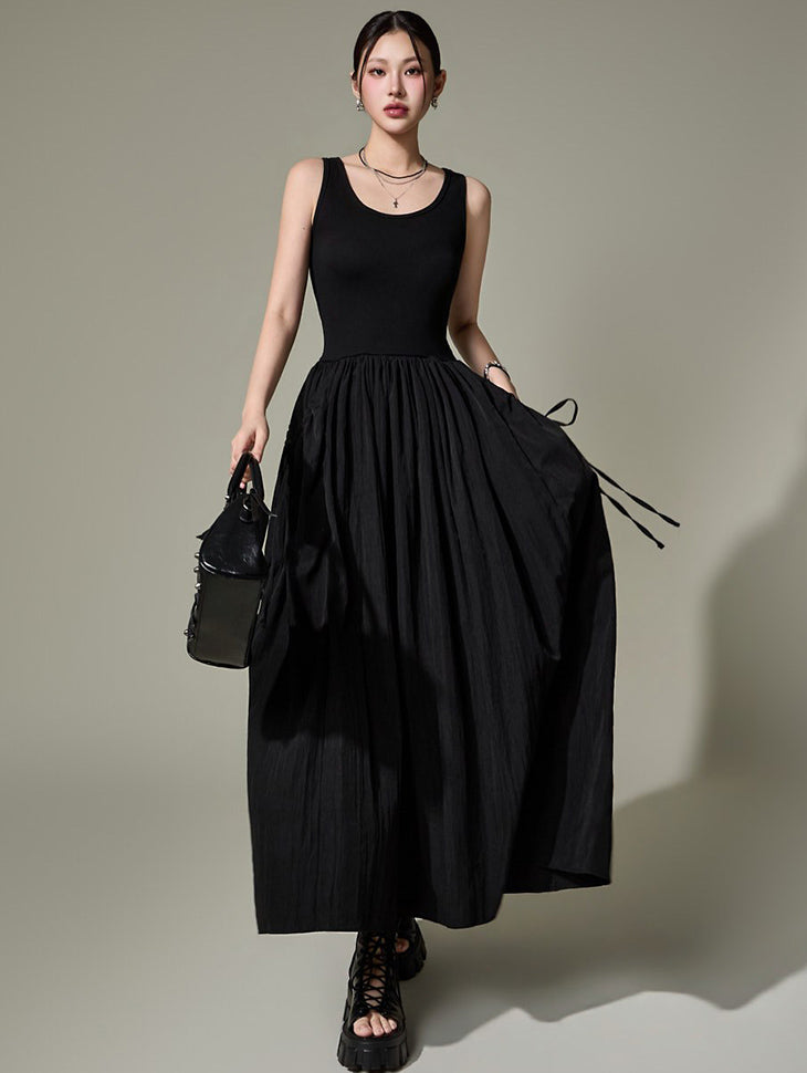 D5684 Shirred String Pocket Dress
