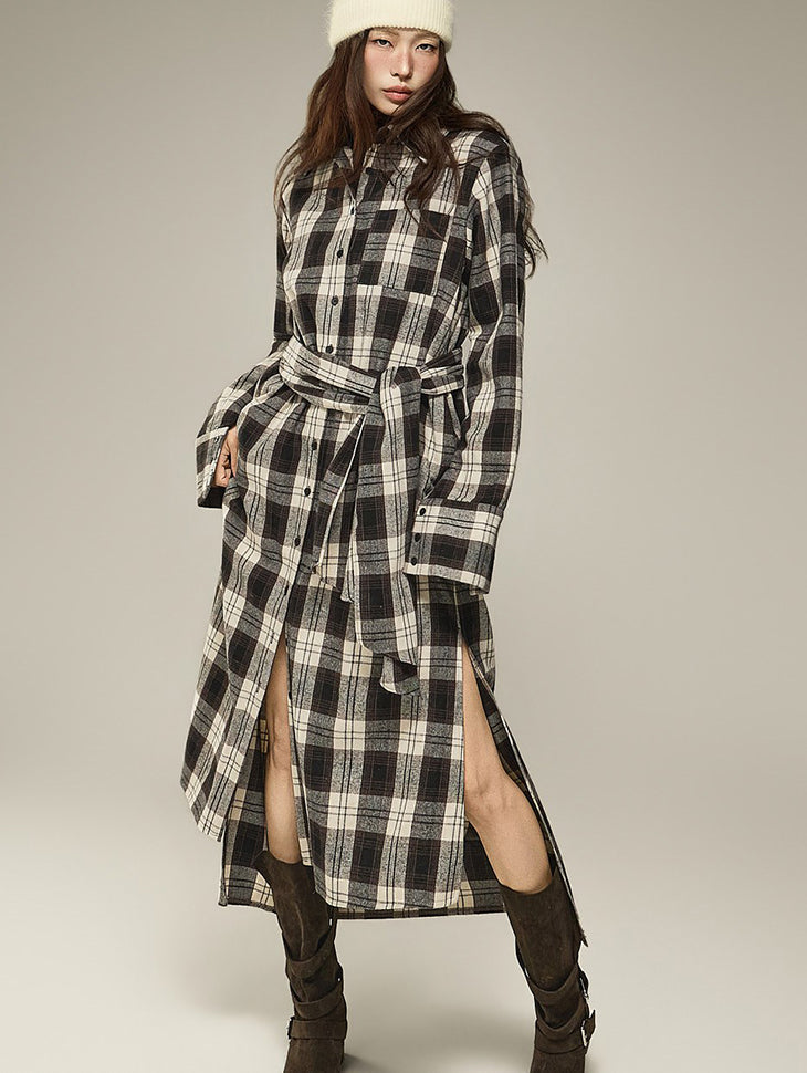 D5708 Check Shirts Dress