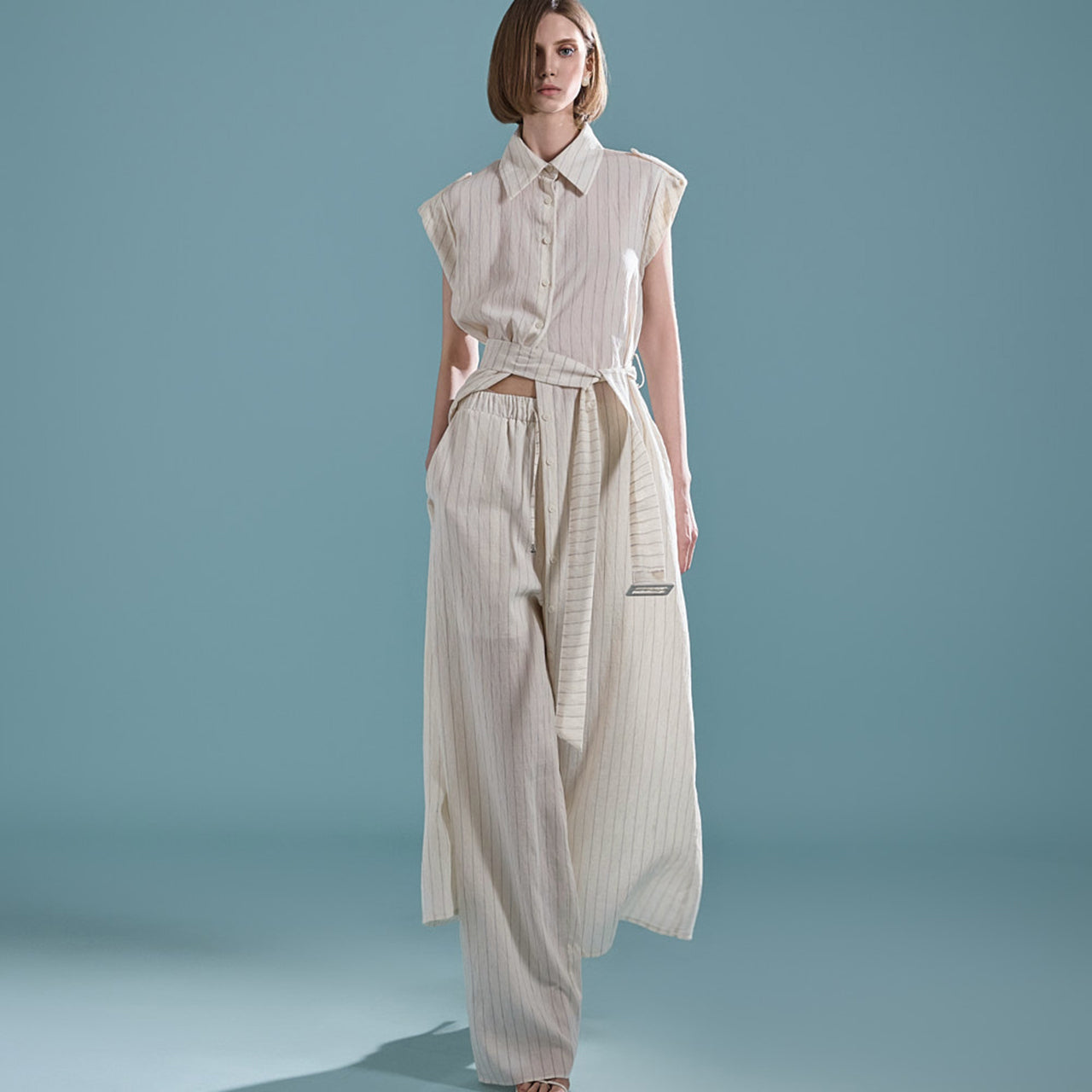 TP1877 Shirt with Belt and Pants Sets