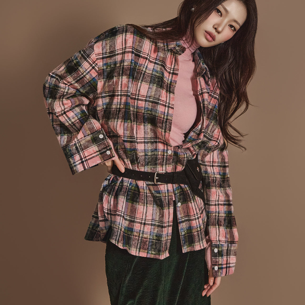 S694 Multi-way Plaid Shirt