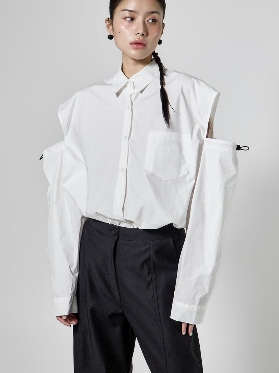 S837 Cutout String Shirts