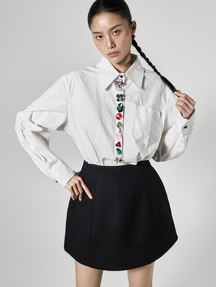 S838 Jewelry Button Shirts