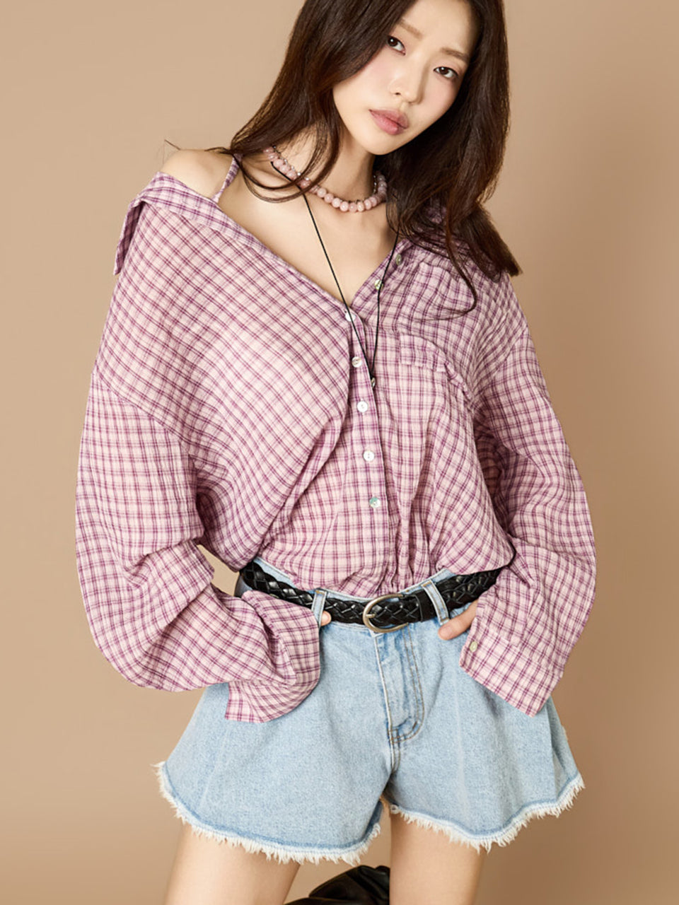 S885 Strap Check Shirts