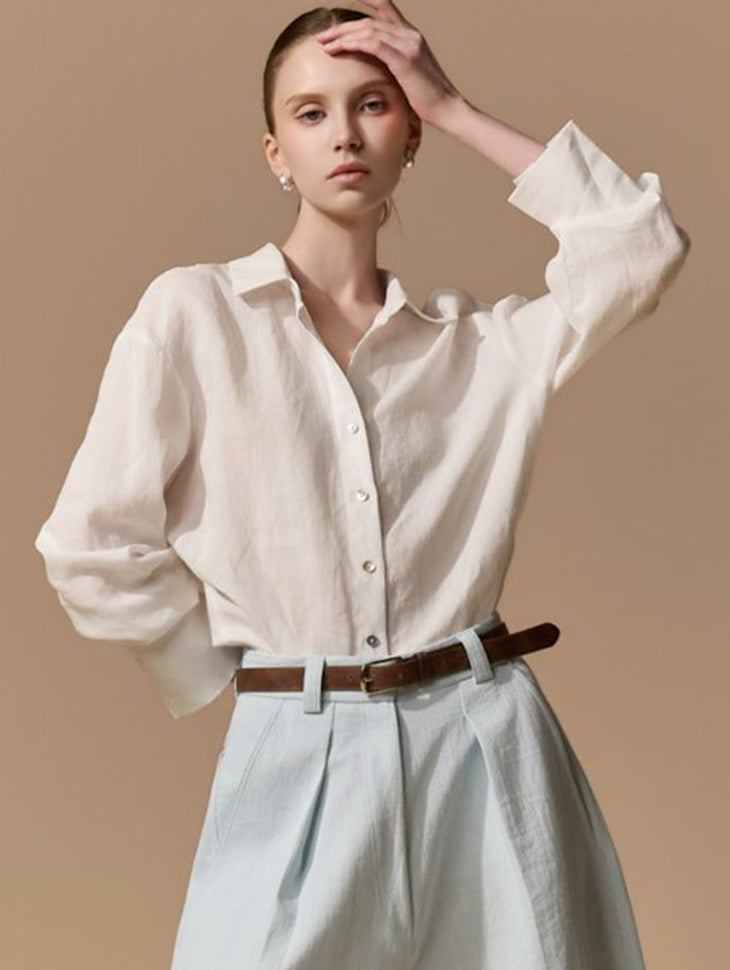 S899 Sheer Linen Shirts