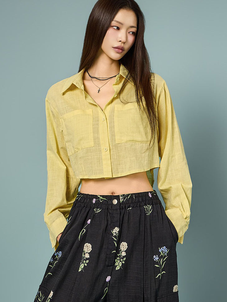 S902 Pocket Crop Shirts