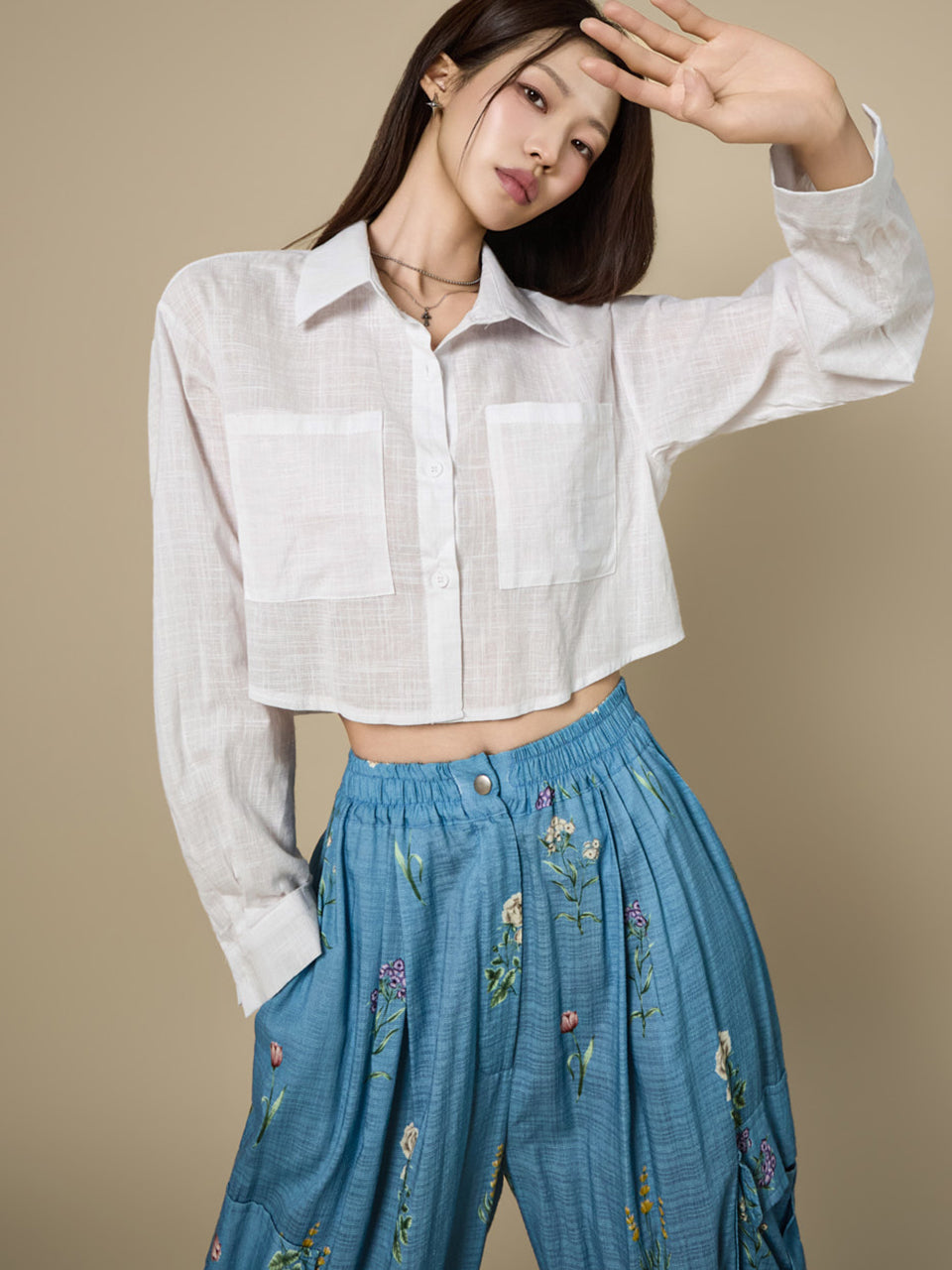 S902 Pocket Crop Shirts