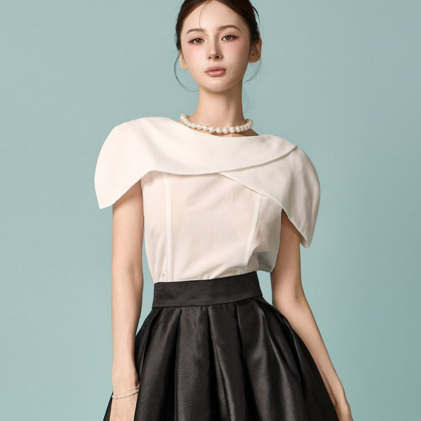 B3241 Cape Shoulder Blouse